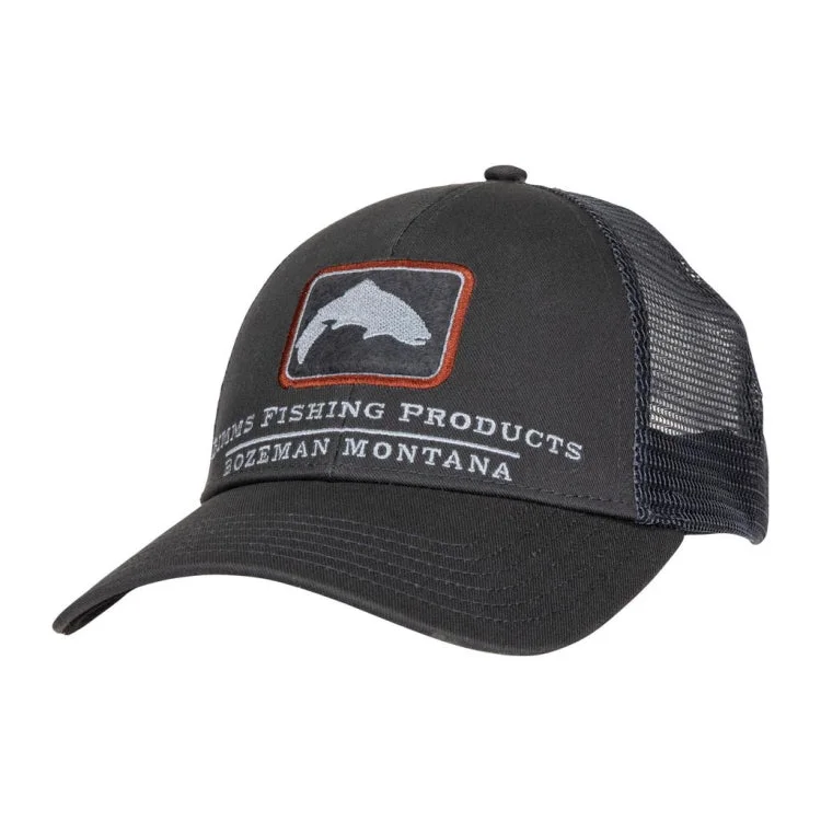 Fishing line stretch resistant-Simms Trout Icon Trucker Cap - Carbon