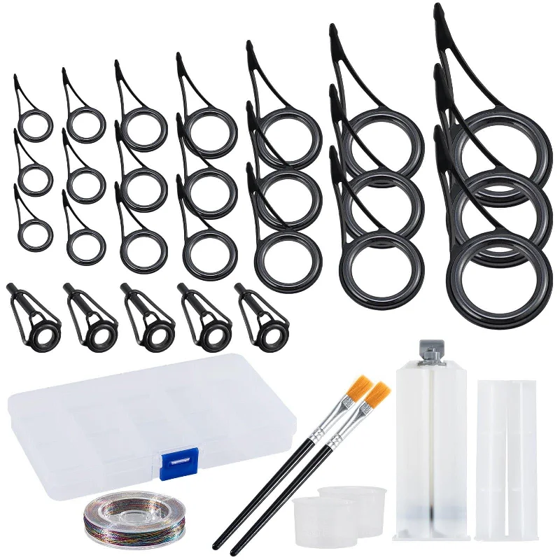 Fishing rod durable grip-Dr.Fish 33pcs Rod Guide Repair Kit