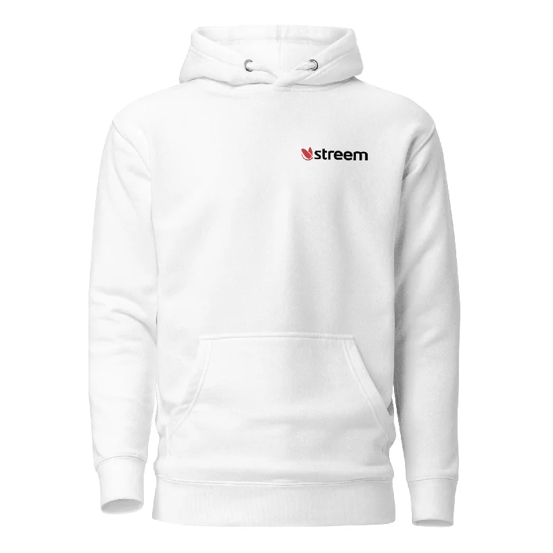 Fishing line cast enhancer-Streem Logo Front | Tri-Trout Back - Premium Hoodie (Light Colors)