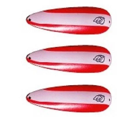 Fishing rod shore casting-Three Eppinger Seadevle Red/White Stripe Fishing Spoon Lures 3 oz 5 3/4" 60-308