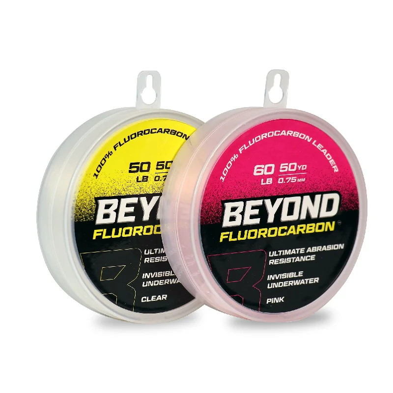 Fishing reel freshwater combo-Beyond Fluorocarbon Leader Material 50YD - Pink Or Clear