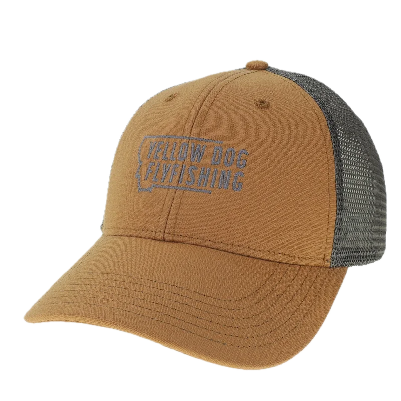 Fishing hook durable shank-Yellow Dog Trucker Hat - Caramel/Dark Grey