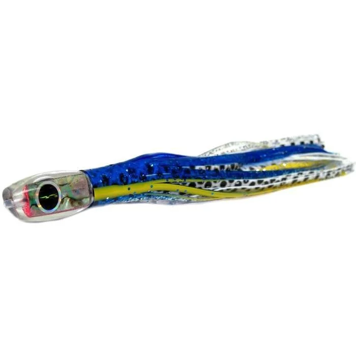 Fishing rod wall mount-Black Bart Brat Micro Bait Lure - Blue Yellow/White Dot