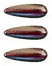 Fishing hook saltwater ready-Three Eppinger Troll Devle Nickel Blue/Red Fishing Spoons 1 1/2 oz 4 1/2" 63-276