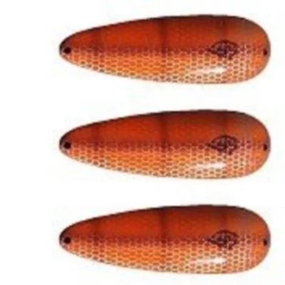 Fishing tackle side rack-Three Eppinger Seadevle Orange/Brown Pike Fishing Spoon Lure 3 oz  5 3/4" 60-37