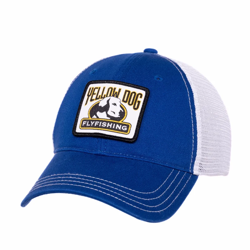 Fishing tackle travel rack-Yellow Dog Trucker Hat - Royal/White