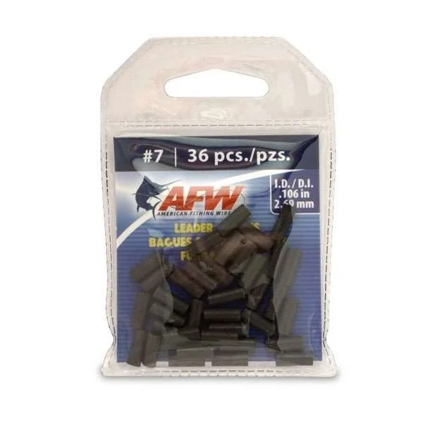 Fishing hook fine tip-American Fishing Wire Single Barrel Leader Sleeves - #7 2.69mm 36pc