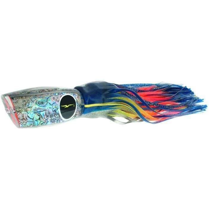 Fishing reel low hold-Black Bart Braziliano Heavy Tackle Lure - Blue Yellow/Rainbow