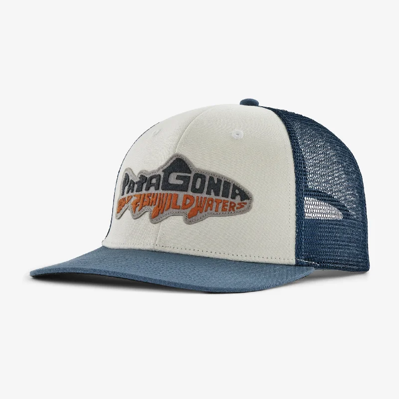 Fishing hook glow shank-Patagonia Take a Stand Trucker Hat - Wild Waterline/Utility Blue