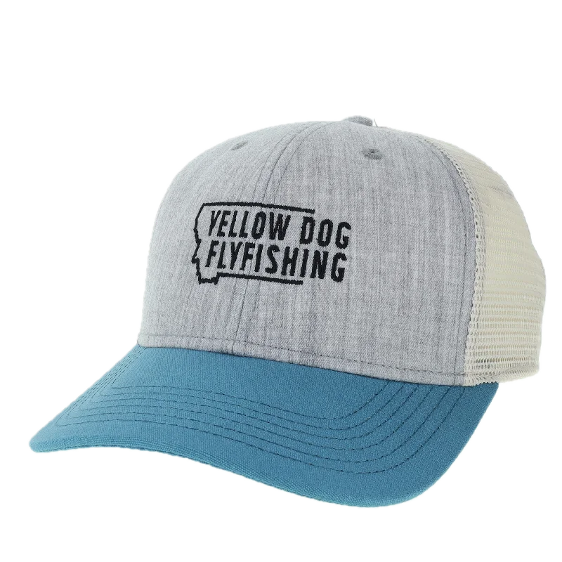 Fishing tackle utility strap-Yellow Dog Trucker Hat - Melange Grey/Pacific Blue/Stone