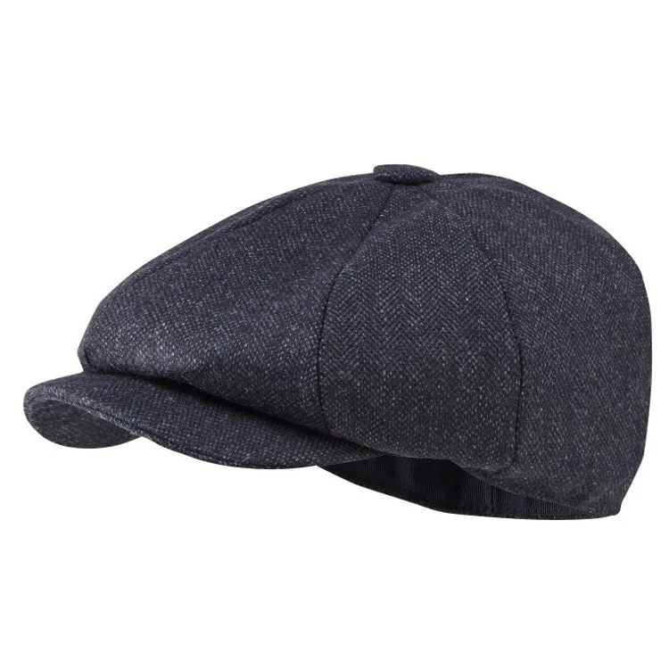 Fishing tackle travel bag-Schoffel Newsboy Cap - Navy Herringbone