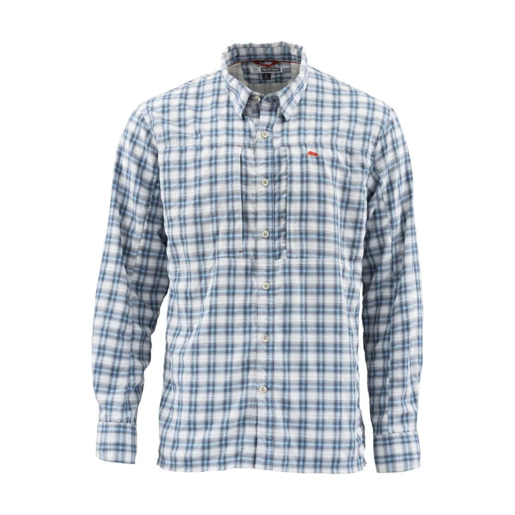 Fishing bait scent tray-Simms Bugstopper LS Shirt - Faded Denim Plaid