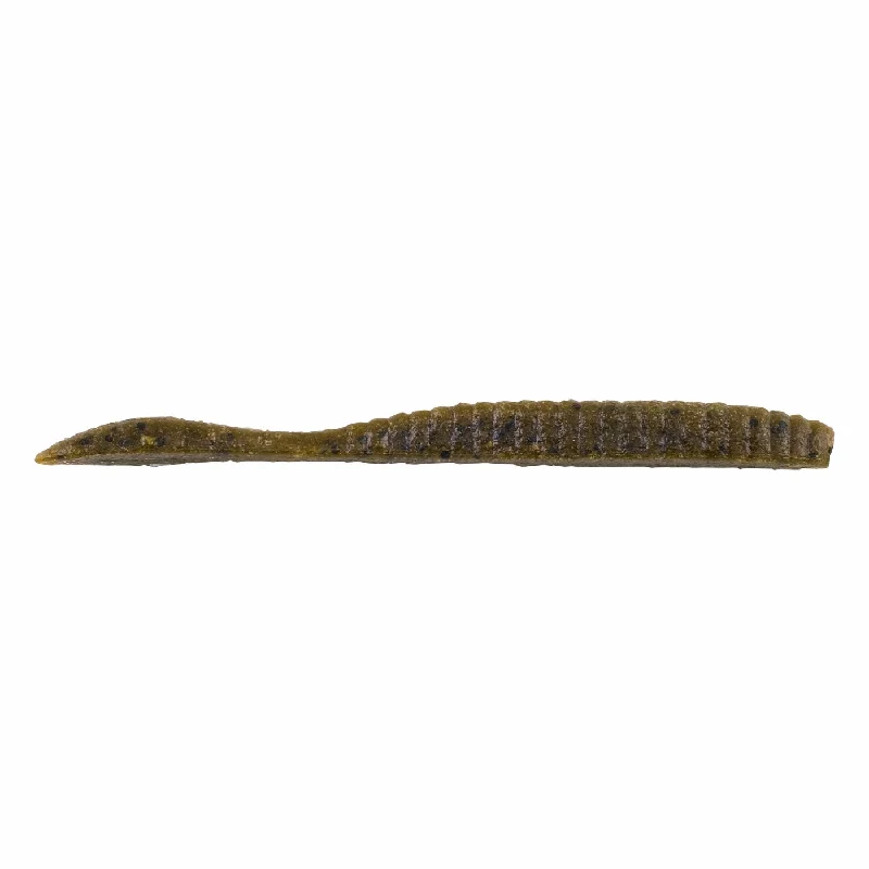 Fishing rod ice strap-Berkley Maxscent Flat Worm - 3.6in - Green Pumpkin