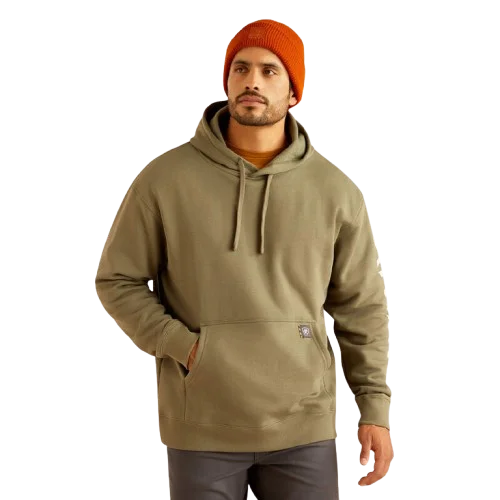 Fishing tackle padded holder-Ariat Men's Rebar Roughneck Pullover Work Hoodie