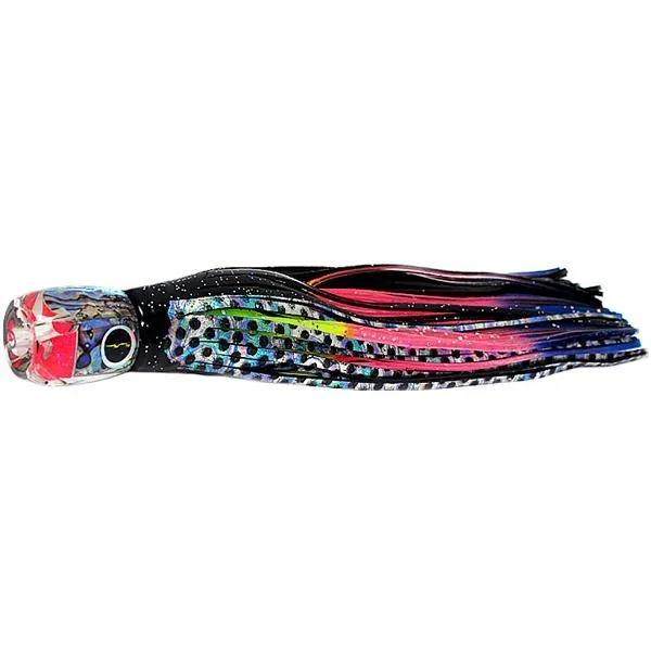 Fishing hook glow shank-Black Bart Cabo Prowler Light Tackle Lure - Black Dot/Rainbow