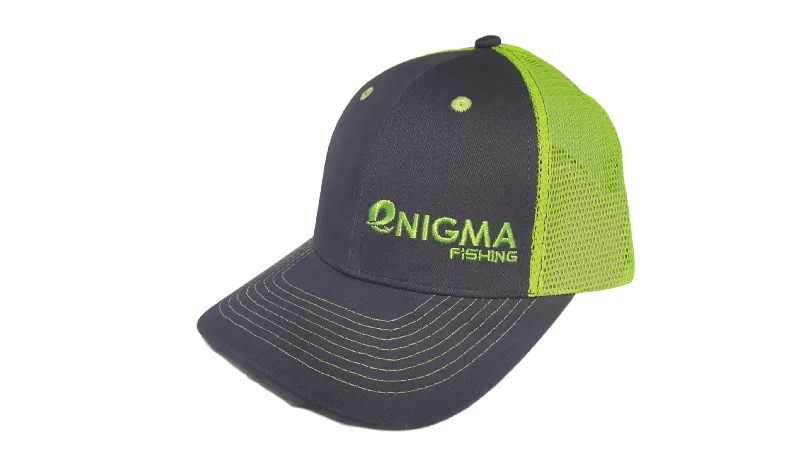 Fishing line cast hold-Snapback Enigma Grey and Green Hat