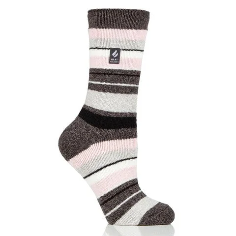 Fishing tackle multi-section-Heat Holders Women's Multi-striped Lite Peony Crew Socks