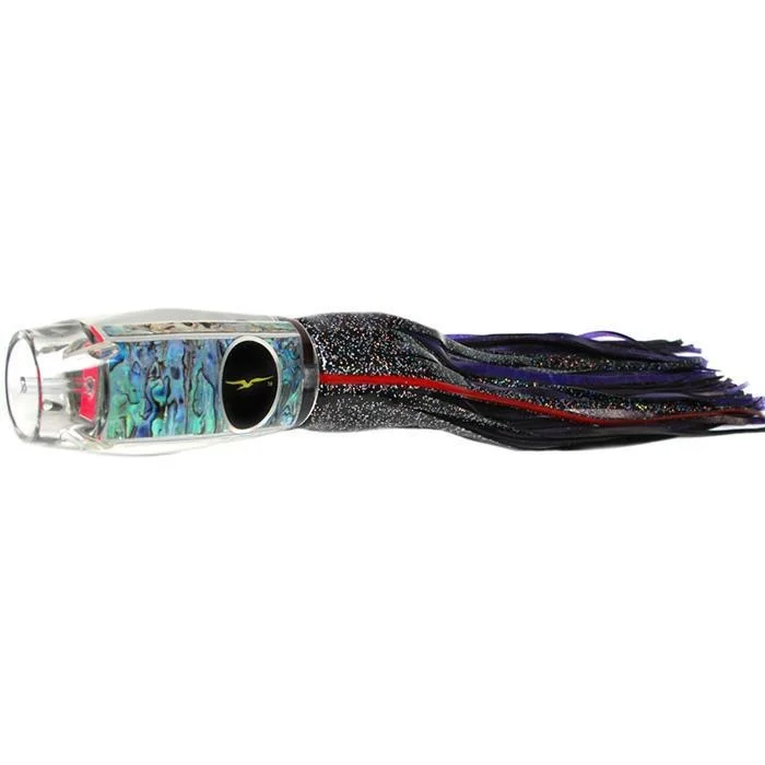 Fishing line thin cast-Black Bart Brazil ProJet Heavy Tackle Lure - Black Red/Purple Fleck